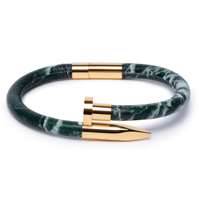 Green Marble Leather & Gold Nail - Equinoxx Design