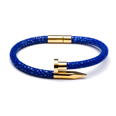 Blue Stingray & Yellow Gold Nail - Equinoxx Design