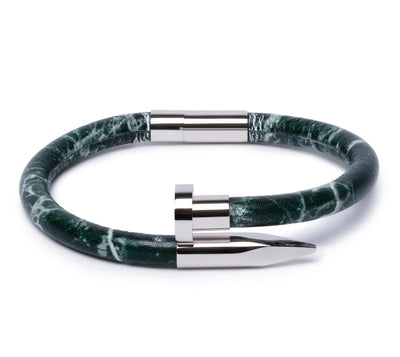 Green Marble Leather & Silver Nail - Equinoxx Design